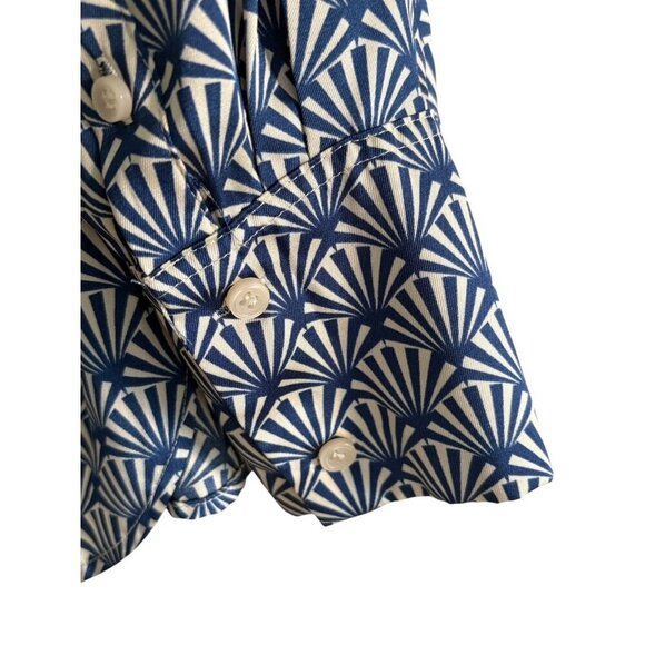 H&M Navy & White Geometric Print Long Sleeve Button-Up Shirt 2XL - Picture 7 of 9